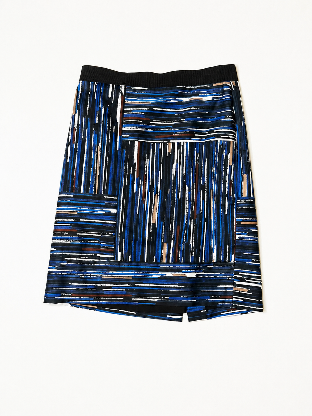 Ann Taylor Abstract Pencil Skirt in Navy, Black and Tan Size 2