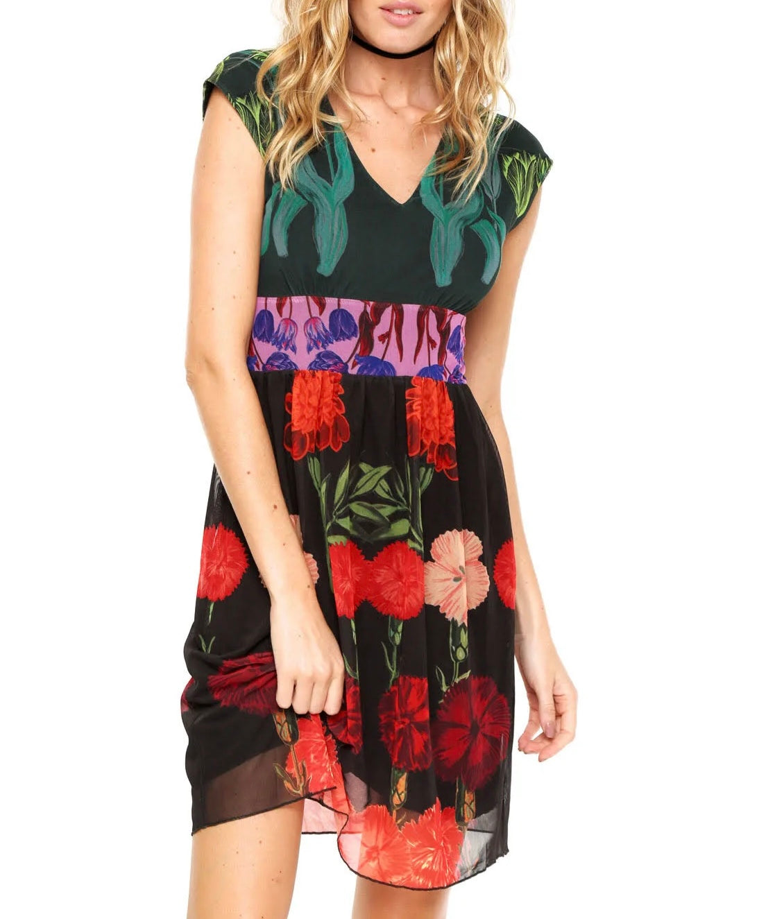 Desigual x Christian Lacroix Floral Mesh Carmen Dress – Size Small