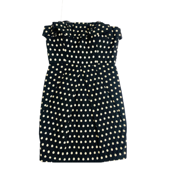 Maggy London Strapless Black Polka Dot Dress Sz6