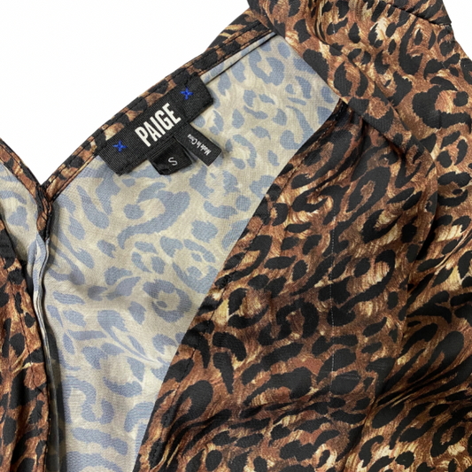 Paige Animal Print Plunging V-Neck Thong Bodysuit – Size Small