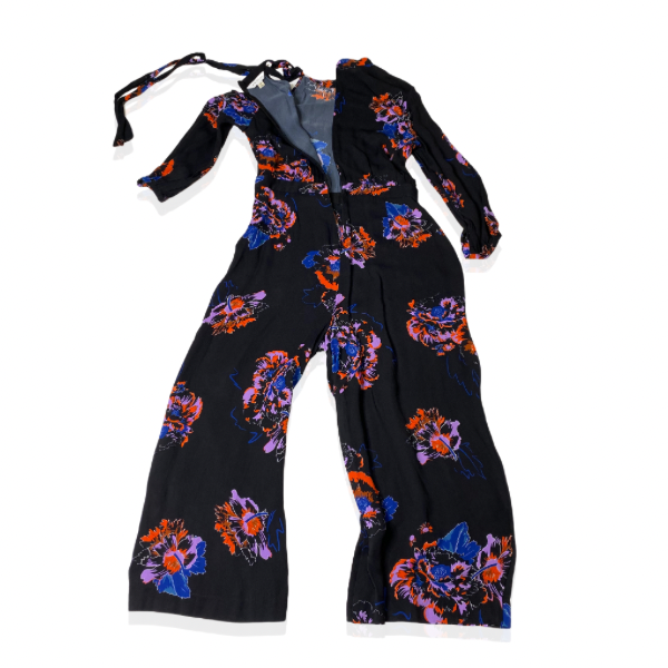 Whistles Floral Black Jumpsuit Size 8