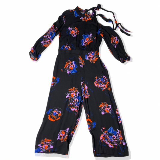 Whistles Floral Black Jumpsuit Size 8