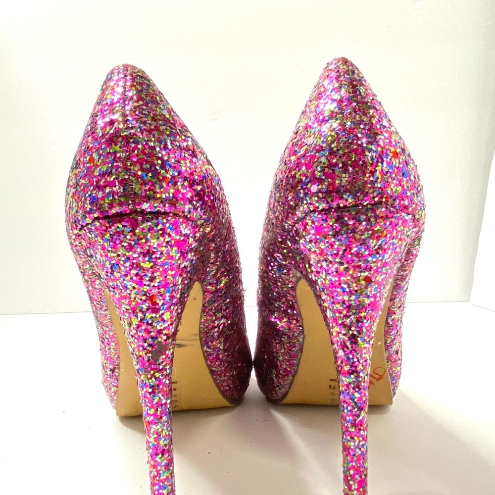 Michael Antonio Glitter Pink Stiletto Heels Size 7 NWT