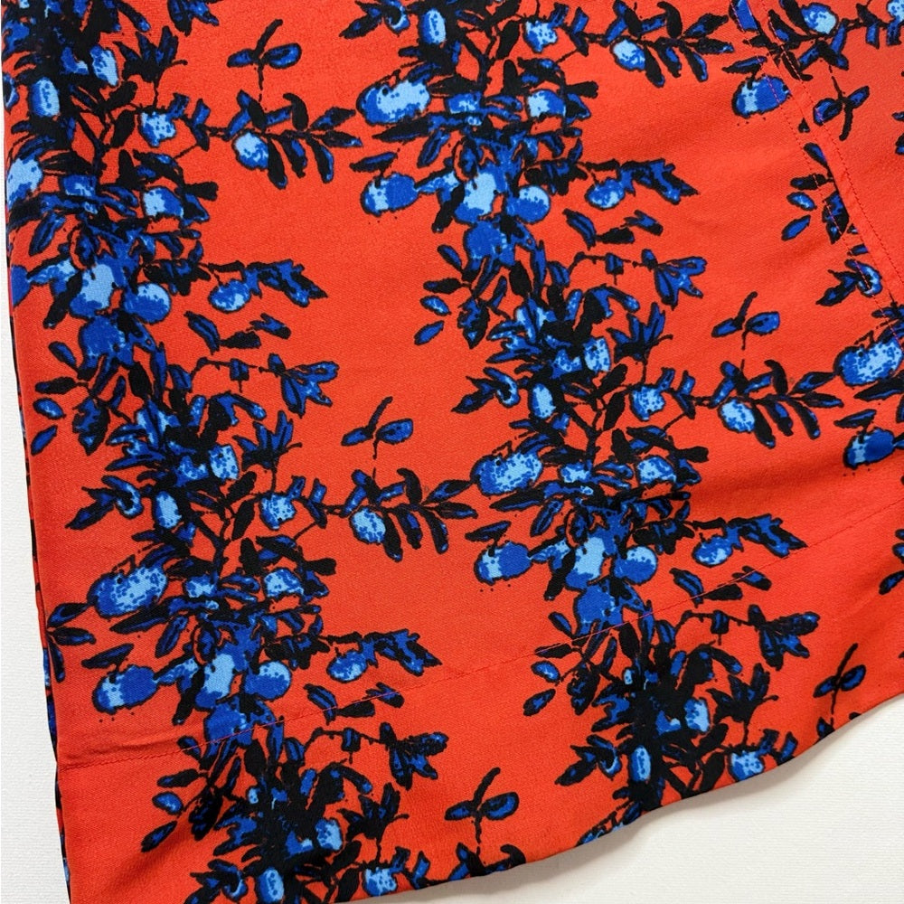 Tracy Reese Plenty Red and Blue Sleeveless A-Line Floral Dress Size 6