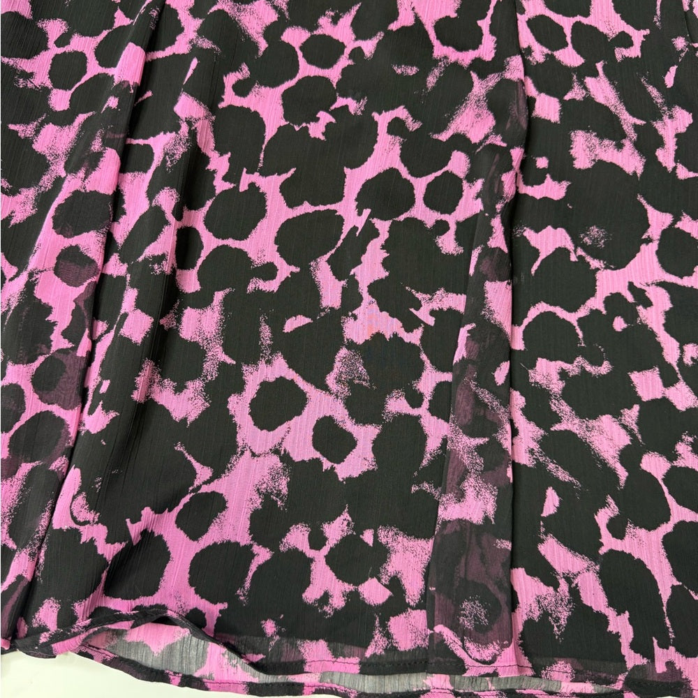 Top Shop Long Sleeve Purple and Black Abstract Print  Dress Size 12