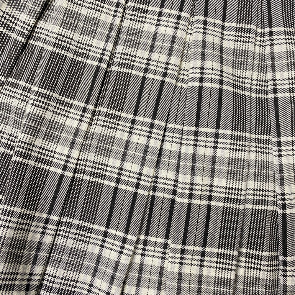 Alice + Olivia Gray and White Pleated Skater Mini Skirt