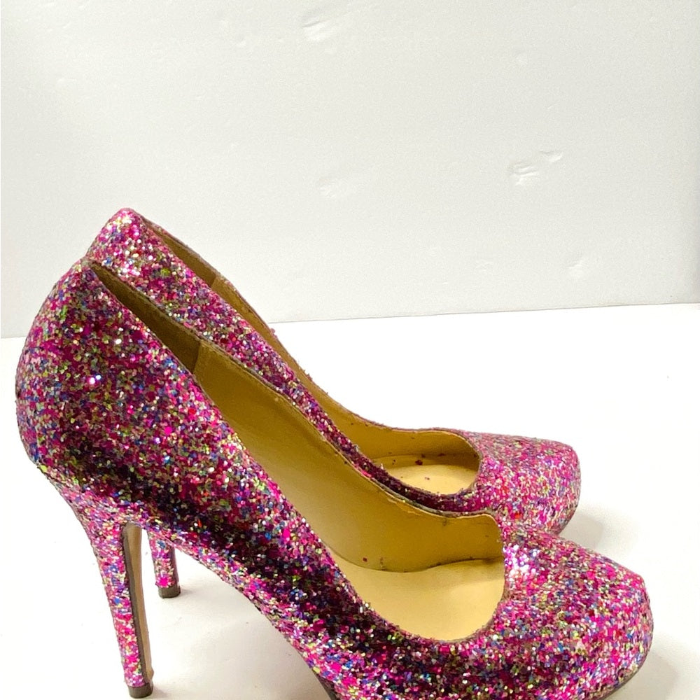 Michael Antonio Glitter Pink Stiletto Heels Size 7 NWT